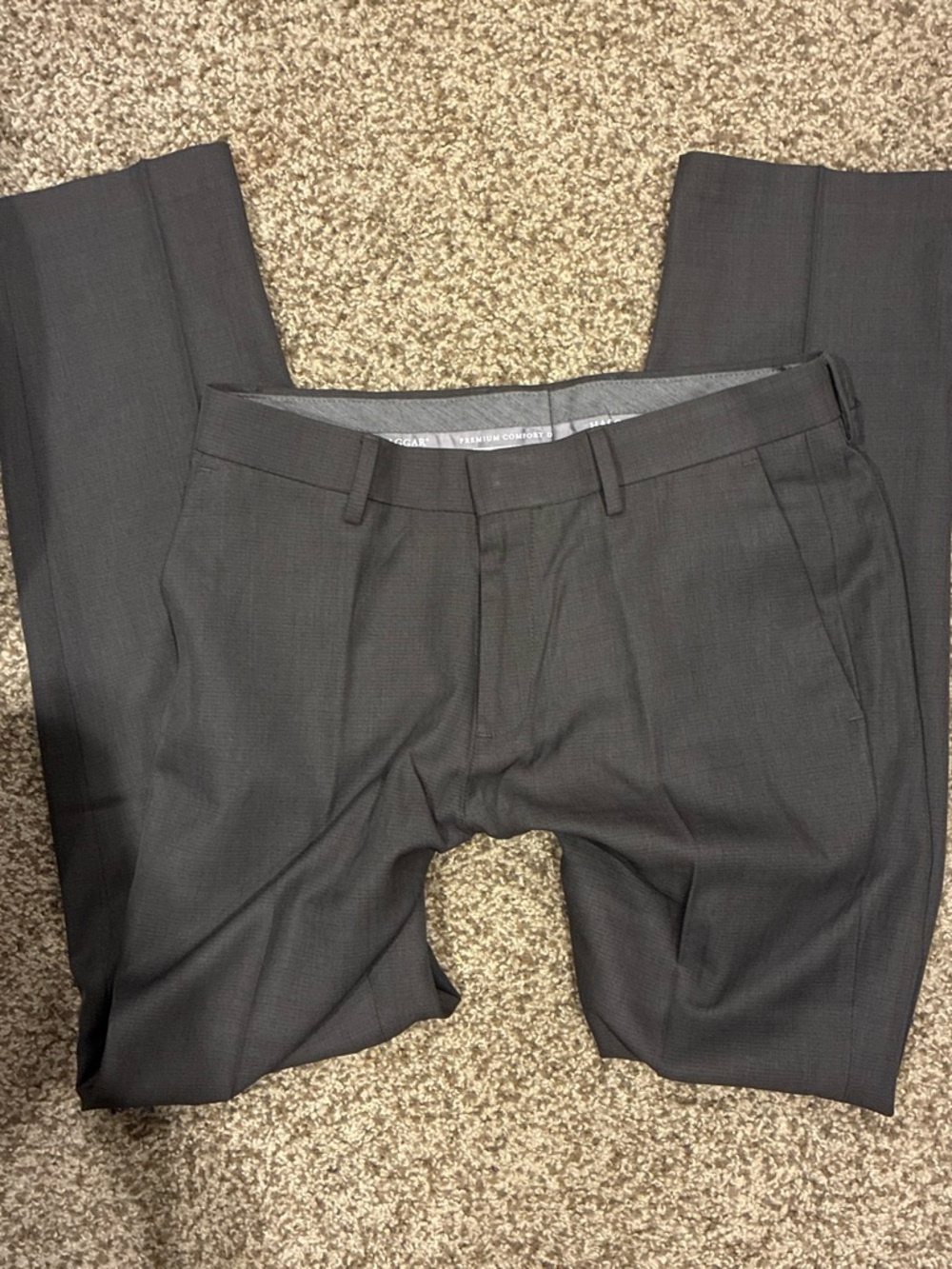 Haggar Charcoal Flat-Front Dress Pants